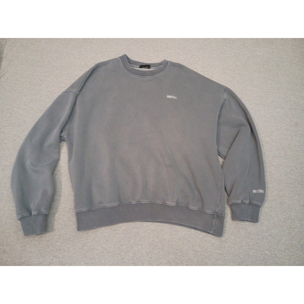 Industrie Australia Mens Medium Faded Blue Crewneck Sweatshirt MSW36003W Logo